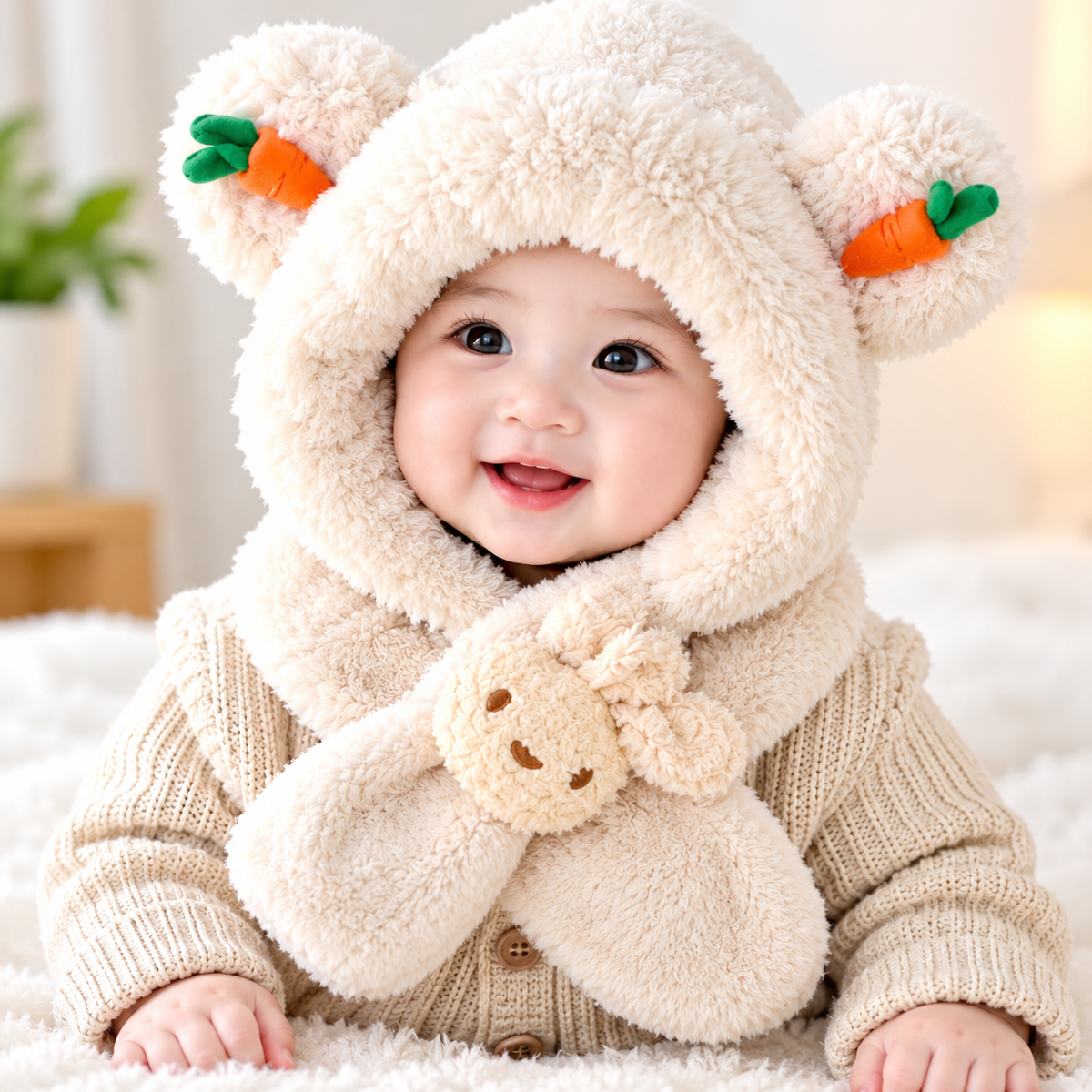 Cute Baby Teddy Winter Cap 🧸