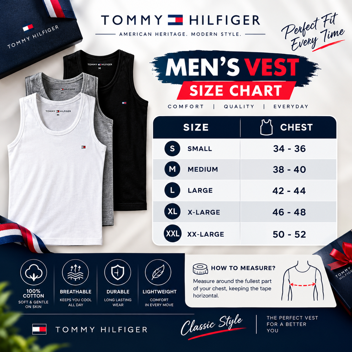 Men’s Premium Cotton Vests, Pack of 3 (White) | Soft, Breathable & Comfortable | Free Home Delivery